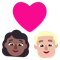 Couple with Heart- Woman- Man- Medium-Dark Skin Tone- Medium-Light Skin Tone emoji on Microsoft